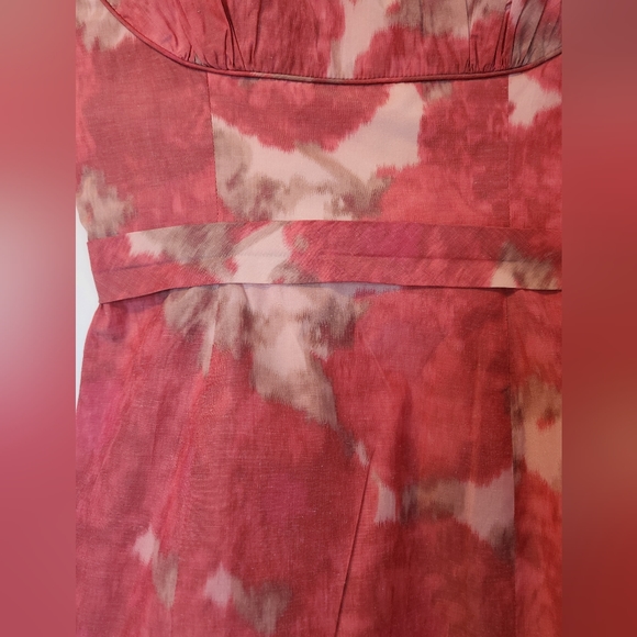 BCBGMAXAZRIA Ikat mini Dress sz 10 6 Pink Corset Tulle Boho Midi cocktail party - Picture 2 of 8